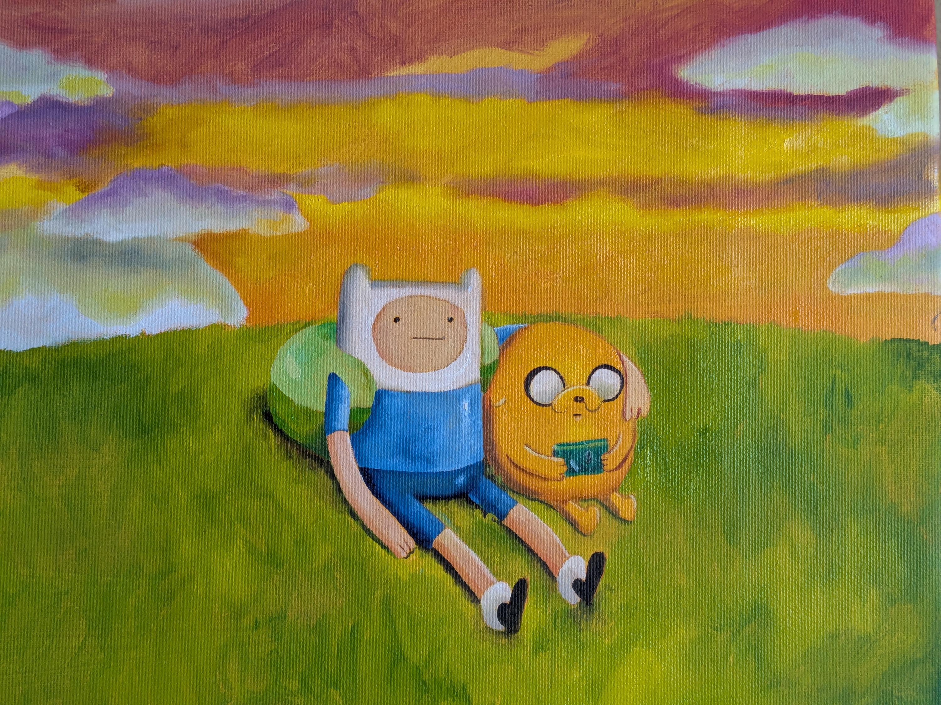 WHO WOULD WIN - Adventure Time Title Card - Original Handmade