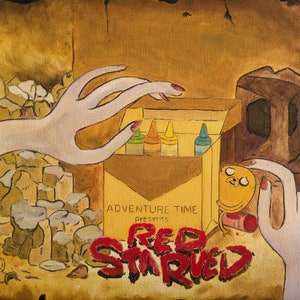 RED STARVED - Tarjeta de título de Hora de aventuras - original hecha a mano