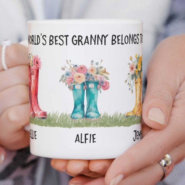 Taza con la mejor abuela del mundo, jardín de abuelas para Nanas Garden, taza para bisabuela