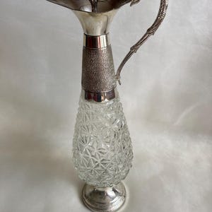 Vintage Italian Glass Decanter Silver Plated