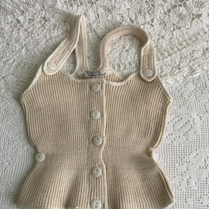 Tito old knitted baby shirt, top/dolls shirt from France