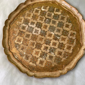 Old Italian Florentine wooden tray.