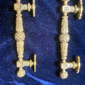 Poignées de porte antiques France de style victorien Bronze/Laiton faites à la main