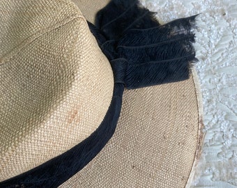 Old French Leghorn Straw Bonnet With UK