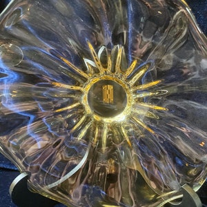 Vintage yellow glass fruit bowl. Mid Century Handicrafts.