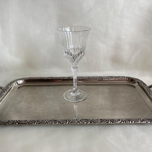 Antique rectangular silver-plated tray with two handles