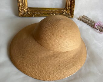 Cappello da donna vintage in paglia francese