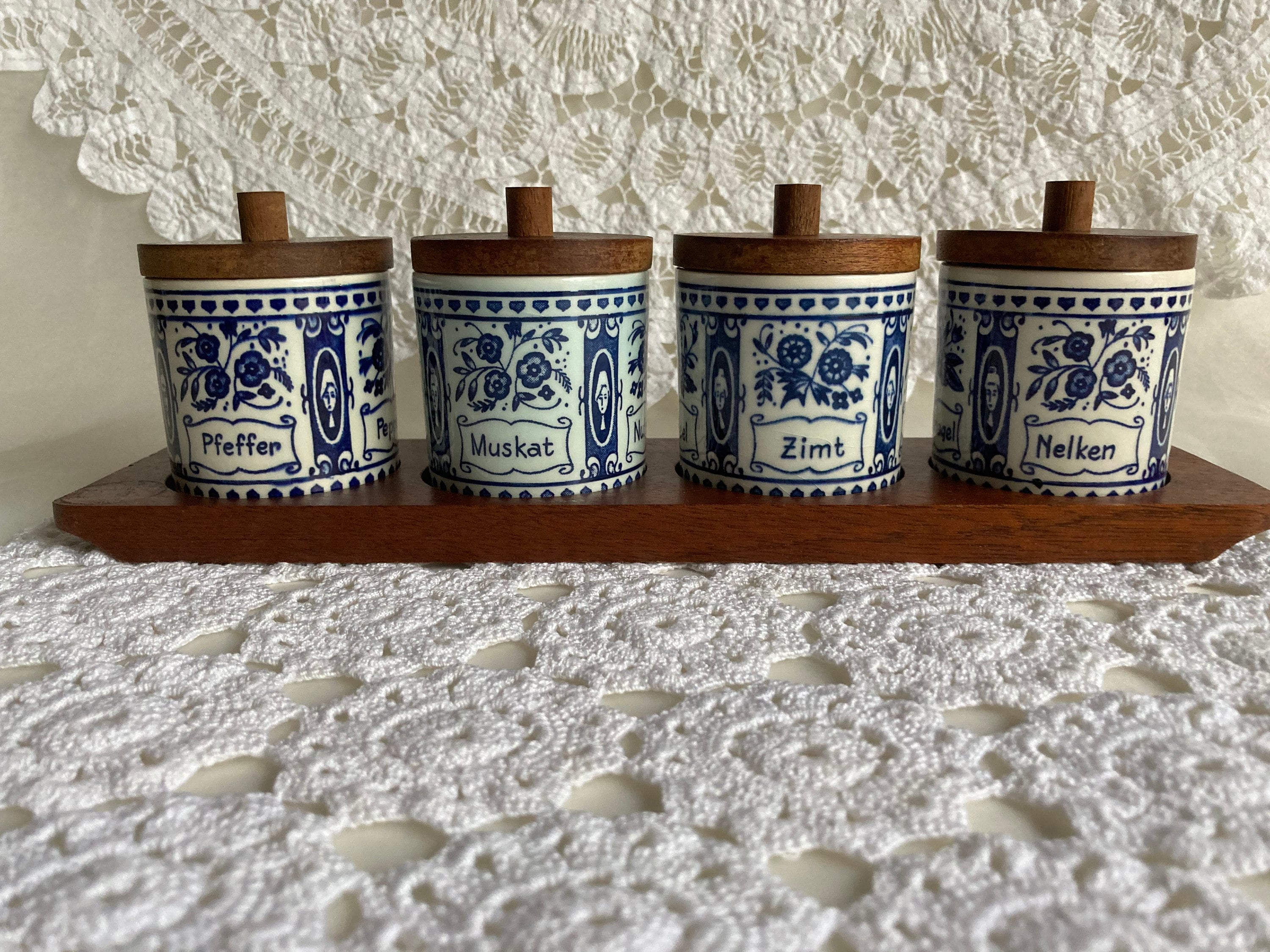 Blue Spice Jars Etsy