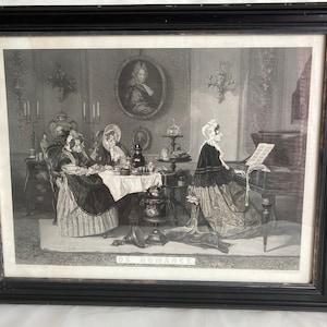Antique Framed Engraving "The Romance"