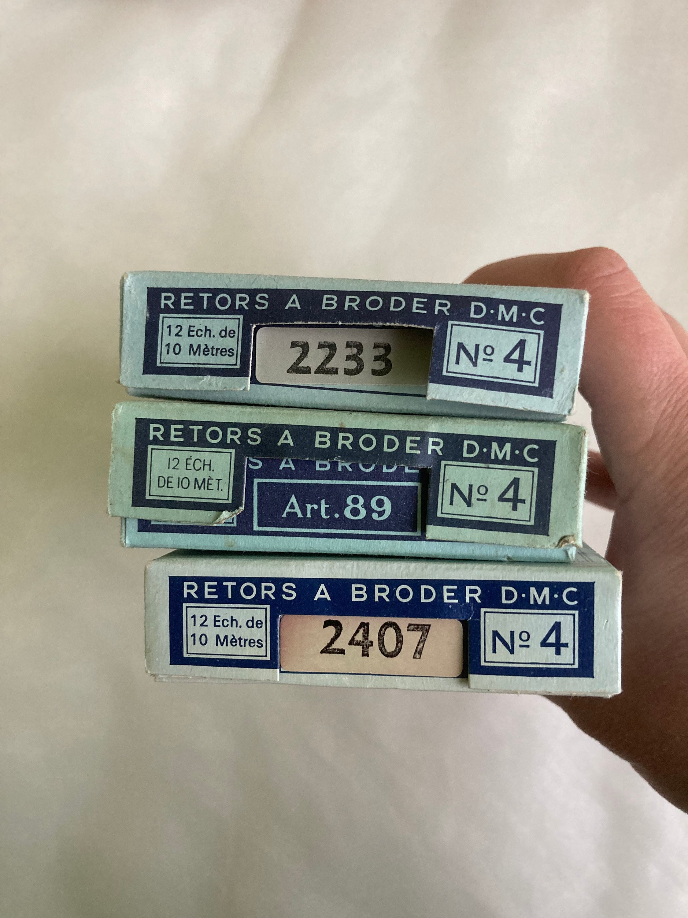 Anciennes boite de file à broder canevas broderie Dollfus-Mieg DMC art
