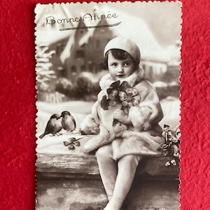 Pocztówka belgijska Bonne Année Szczęśliwego Nowego Roku 1933 w języku francuskim