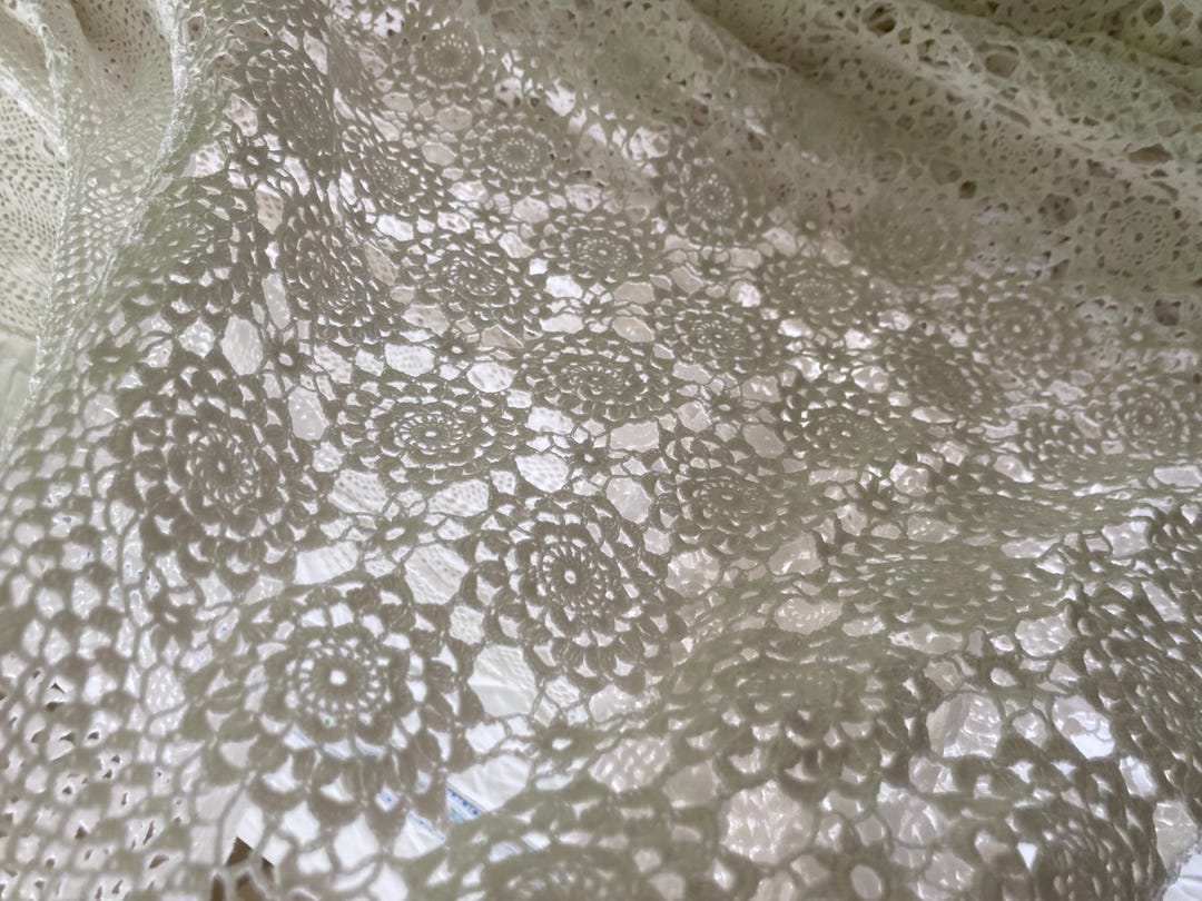 Bohemian Interior Bedspread Floral Pattern. Crochet Cotton Bedspread ...