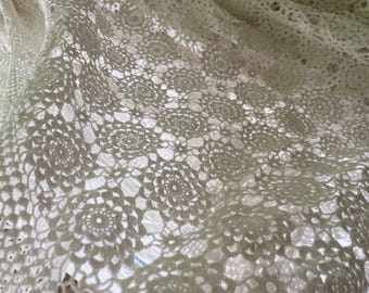 Cubrecama interior bohemio con estampado floral. Colcha de algodón de ganchillo 250x280 cm