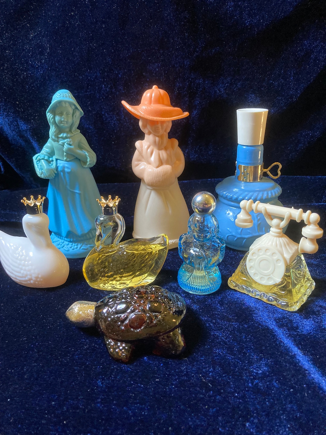Perfume Collection From AVON 8 Pieces Figural Perfume Bottles, Bottles