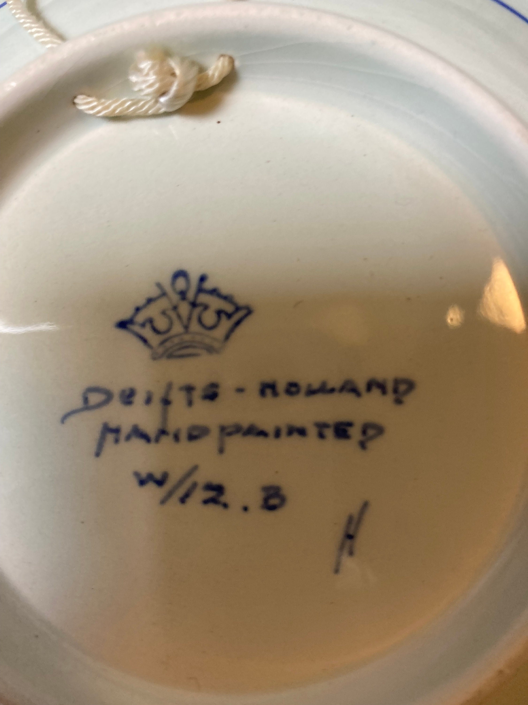 17 世紀スタイルのデルフト折り皿デルフト ブルー ウォール プレート