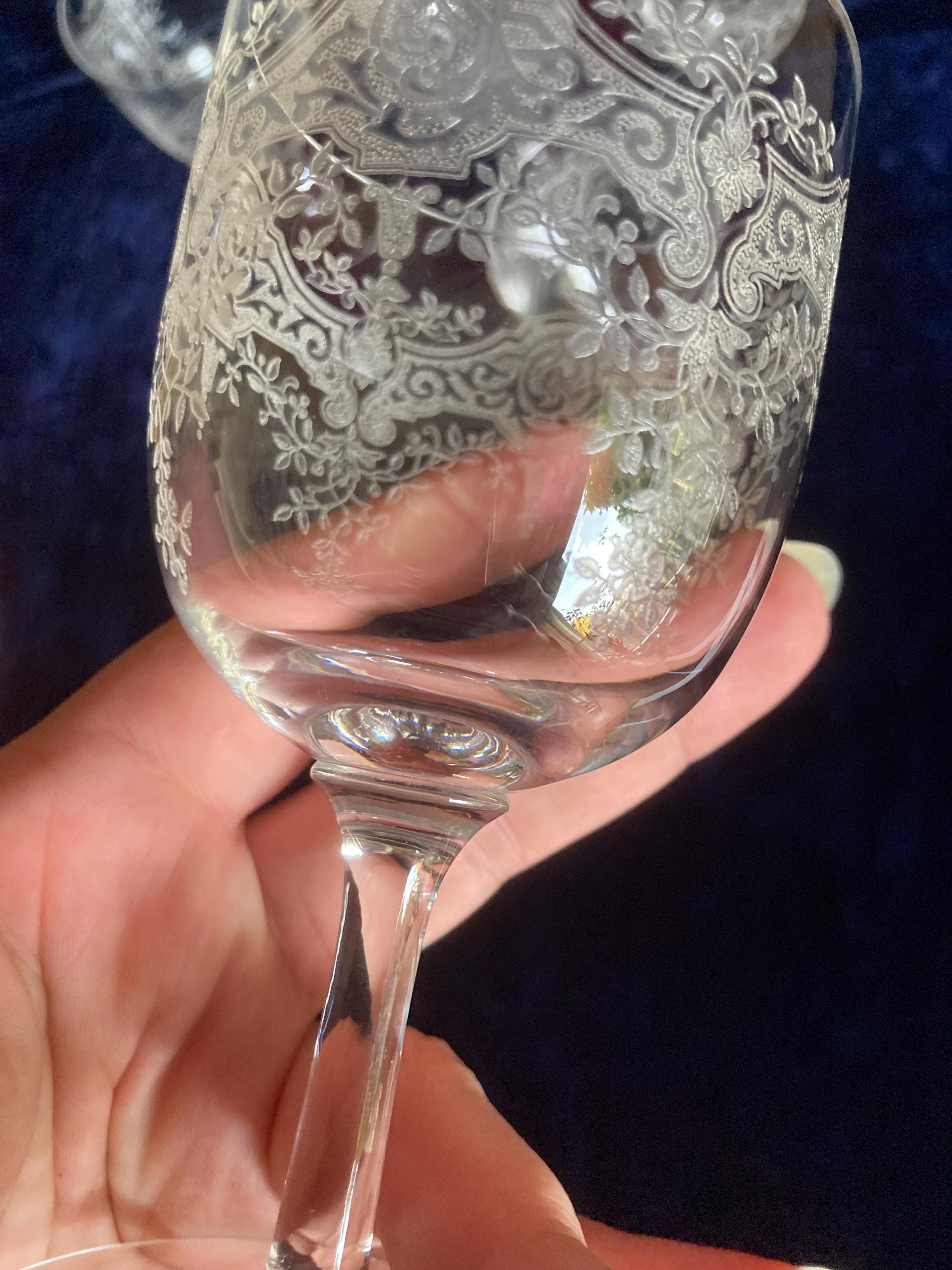 アンティーク フランス ワイングラス バカラ柄 メディシス。 5個セット