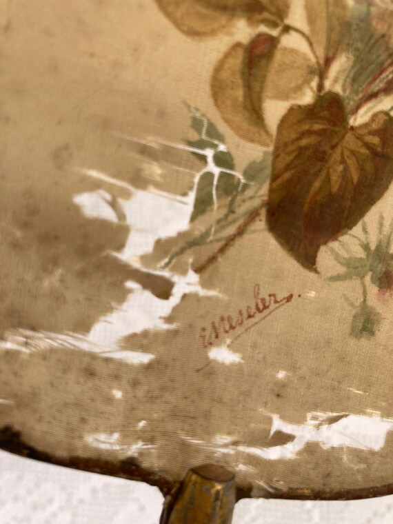 Antique Silk Face Screen Hand Fan for Restoration - Gem