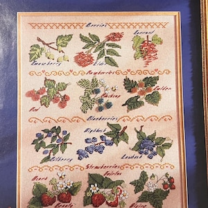 Vintage Berries Cross Stitch Pattern