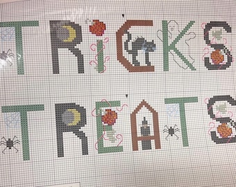 Halloween Süßes oder Saures Kreuzstichmuster