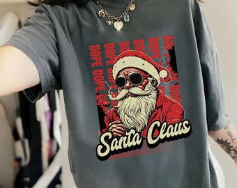 Dope Santa Claus PNG, Cool Santa Christmas Tee PNG, Funny Retro Christmas PNG, Hipster Santa Design, Vintage Holiday Shirt png