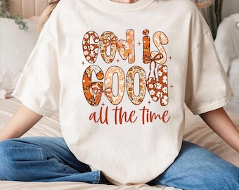 God Is Good PNG, Retro Christian Quote PNG, Boho Faith PNG, Floral Bible Verse png, Religious Shirt Design