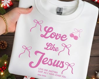 Liebe wie Jesus PNG, christliche Kokette PNG, Bibel-Vers-Bogen-Design, Glaubenszitat PNG, inspirierende religiöse PNG-Datei
