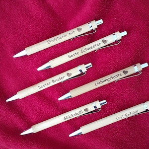 personalized ballpoint pen, ballpoint pen with engraving, bamboo ballpoint pen, gift, individual engraving, wood, wooden ballpoint pen