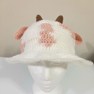 Crochet Cow Bucket Hat