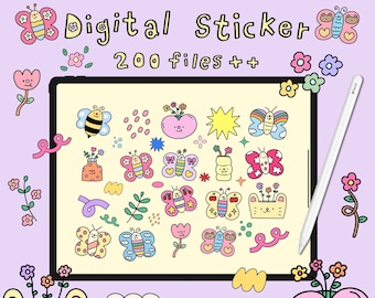 Cute Digital Sticker Planner Goodnotes,Kawaii Digital Sticker,Notability,Digital Planner Stickers,Precropped PNG,Printable,Digital Planner