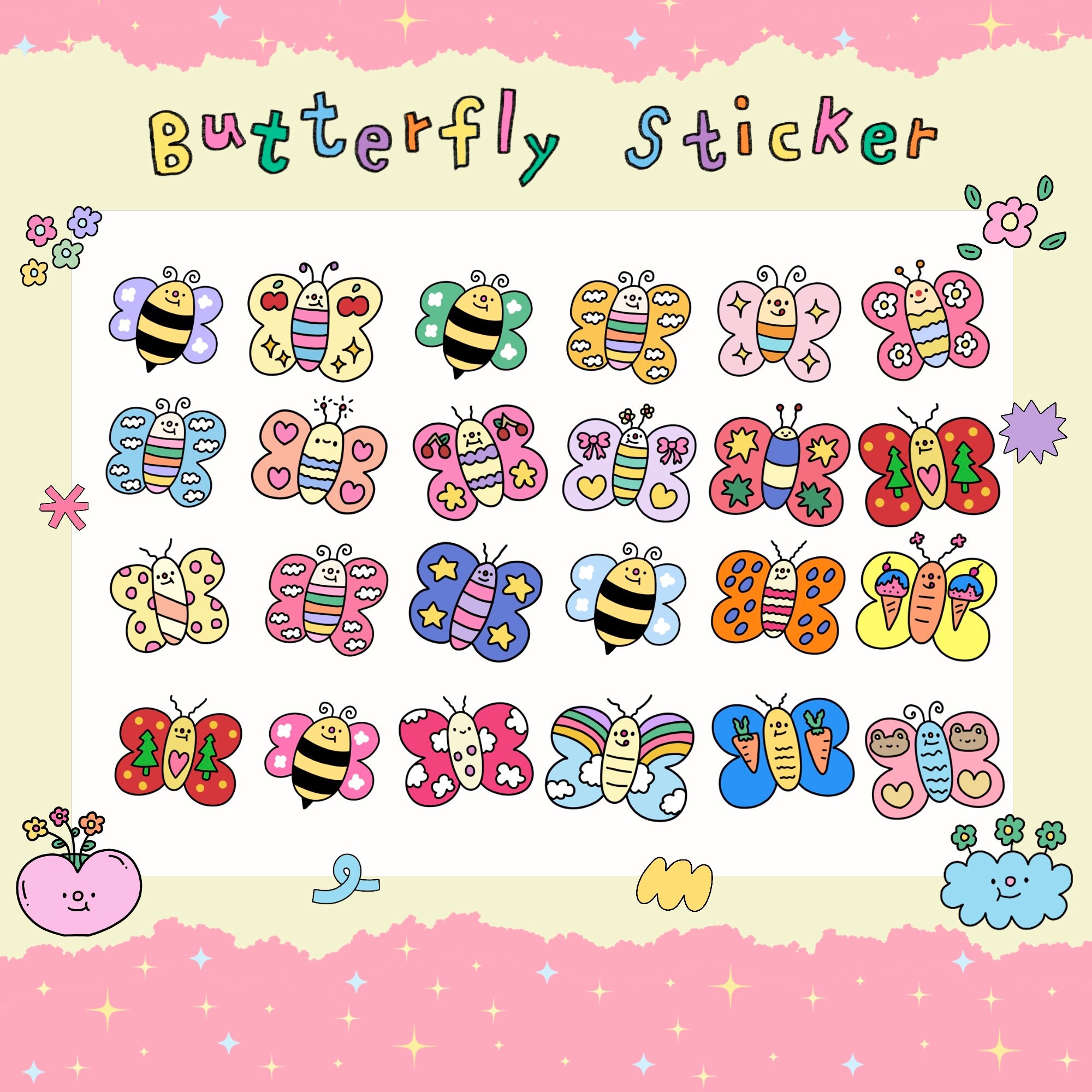 Cute Digital Sticker Planner Goodnotes,kawaii Digital Sticker