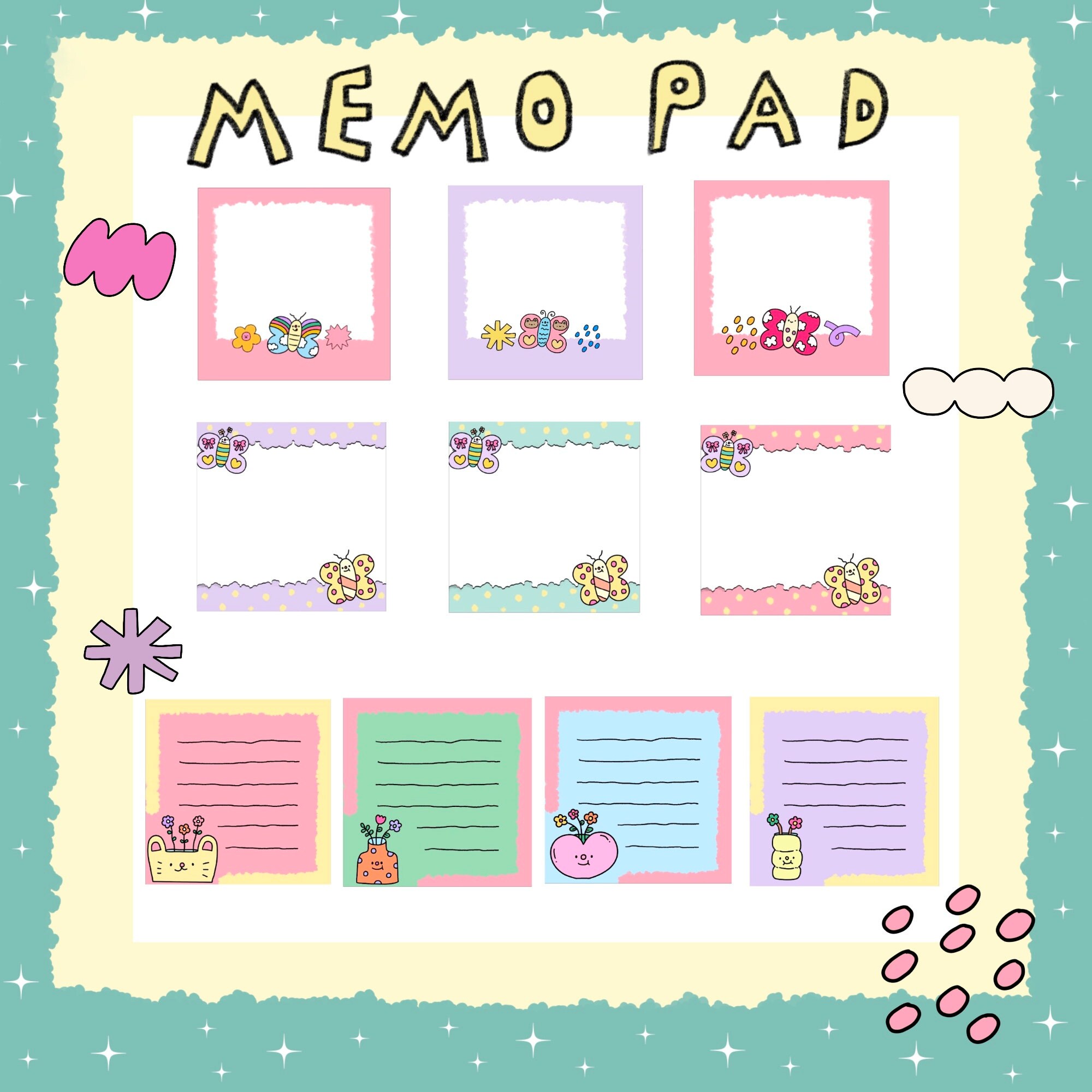 Cute Digital Sticker Planner Goodnotes,kawaii Digital Sticker