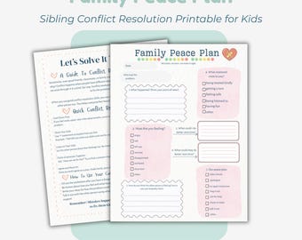 Family Peace Plan Worksheet | Kids Conflict Resolution (Printable)