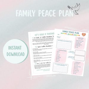 Family Peace Plan Worksheet | Printable Conflict Resolution Kids | Calm Conversation Tool | SEL & Emotional Growth | Positive Parenting Tool