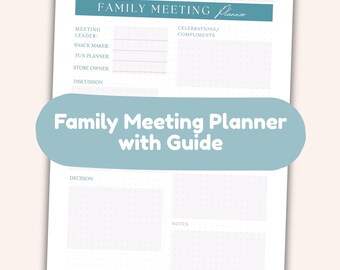 Printable Family Meeting Planner, Instant Download, Family Routine Organizer
