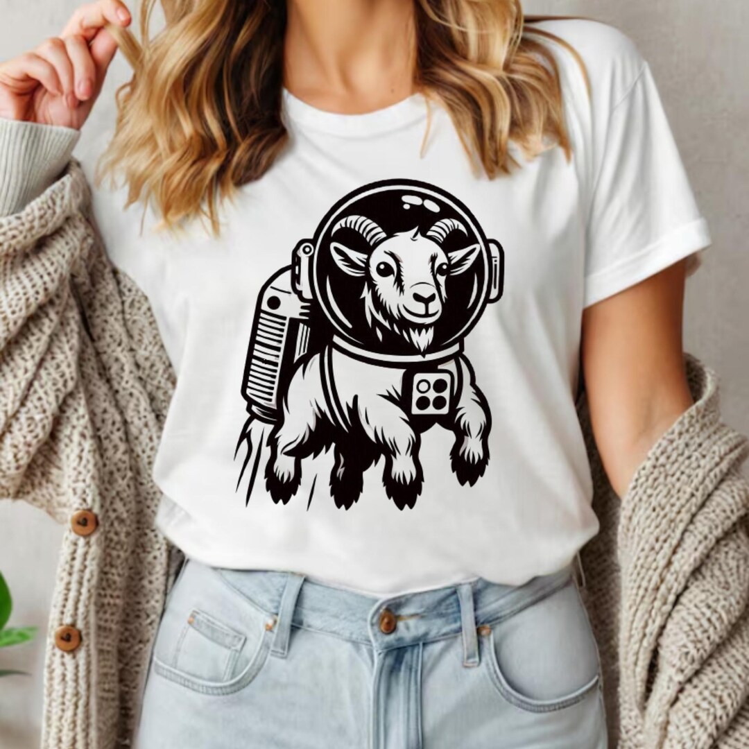 Cosmic Goat Astronaut T-shirt, Funny Space Explorer Unisex Tee - Etsy