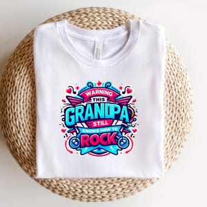 Warning This Grandpa Still Knows How to Rock Shirt | Vintage Rockstar Grandpa Tee | Cool Grandpa Gift | Funny Inappropriate Shirt