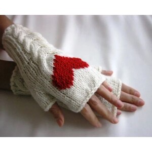 Valentines Day Heart Gloves-Winter Fingerless Gift Glove-Knit Driving Glove-Knit Best Heart Gloves For Womens-Wool Mitten-Winter Accessories