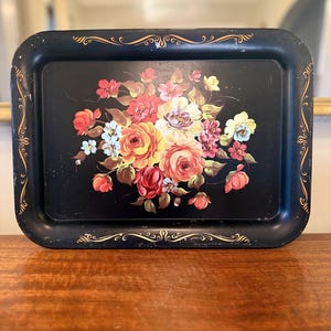 Vintage Toleware Metal Tray