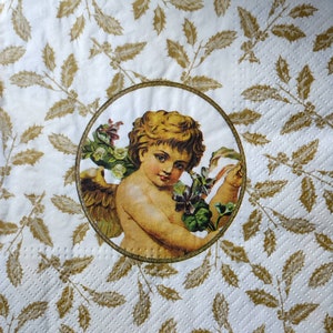 4 Whimsical Angel Decoupage Napkins, Adorable Angel Rice Paper, Angel Themed Craft Paper, Christmas Angel, Napkins for decoupage and craft