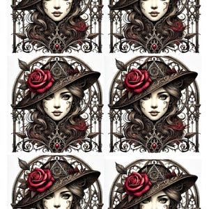 Steampunk Gothic Woman Rice Paper: Decoupage, Scrapbook, Art Journal (A4)