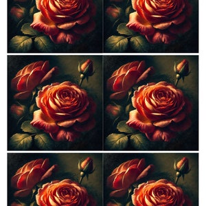 Rembrandt Rose A4 Rice Paper: Decoupage, Junk Journal Sheet