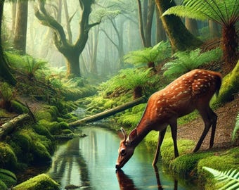 Deer in Forest Rice Paper - A4 Decoupage Sheet