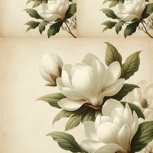 White Magnolia Rice Paper A4 Decorative Paper For Decoupage Craft Scrapbooking Junk Journal Card Making Supplies New
