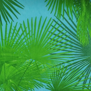 Palm Leaf Paper Napkins: Green Tropical Decoupage, Set of 4