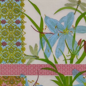 Blue Lily Paper Napkins: Decoupage, Scrapbooking, Collage (4 Pack)