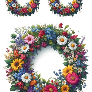 Coronas florales: papel de arroz para decoupage, manualidades, álbumes de recortes, collage, diario basura, arte de técnica mixta, 1 A4, tamaño estándar, corona de nueva colección