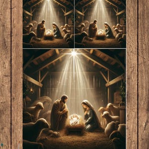 Jesus Born - Papier de riz de Noël pour découpages créatifs Scrapbooking Collage Journal indésirable - 1 nouvelle collection A4 de taille standard