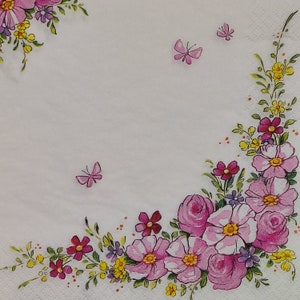 4 lindas flores rosas servilletas de papel para decoupage servilletas hermosas flores, 4 servilletas de papel individuales para el almuerzo para manualidades Collage Journal ideas