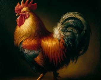 Rembrandt Rooster Rice Paper for Decoupage: Farmhouse Decor