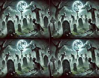 Zombie Halloween Rice Paper: A4 Decoupage Scrapbooking Paper
